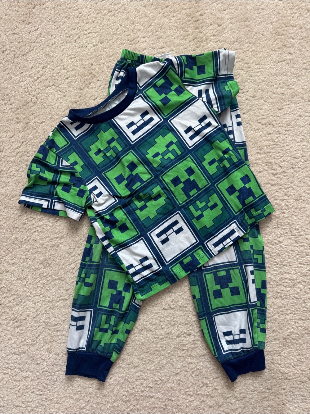 Minecraft Boys Navy & Green Pajama Set